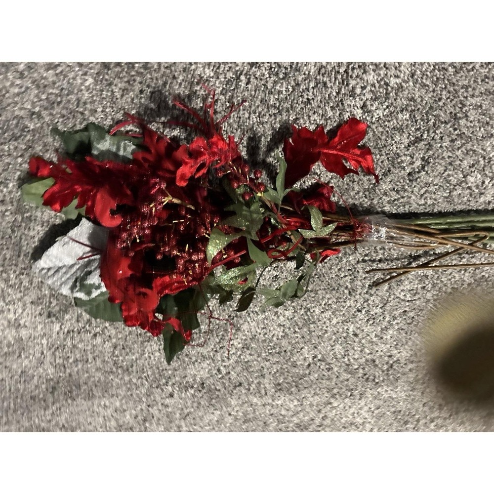 Christmas Red Colored Faux Floral Stems